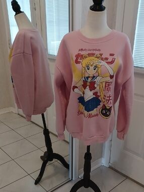 4/$60 Sailor Moon Pink Graphic Crewneck Sweatshirt - Fits Size Large